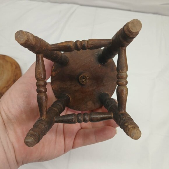 Vintage Doll Wooden Stool - Picture 2 of 12